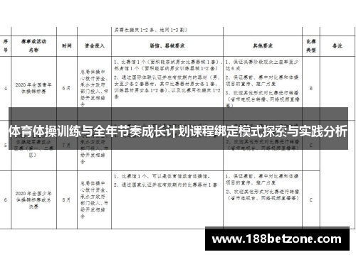 体育体操训练与全年节奏成长计划课程绑定模式探索与实践分析