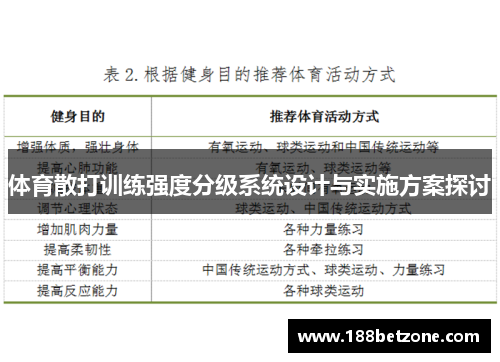 体育散打训练强度分级系统设计与实施方案探讨